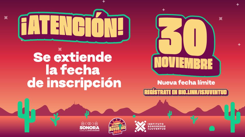 Se extiende la convocatoria del Premio Estatal de la Juventud 2025
